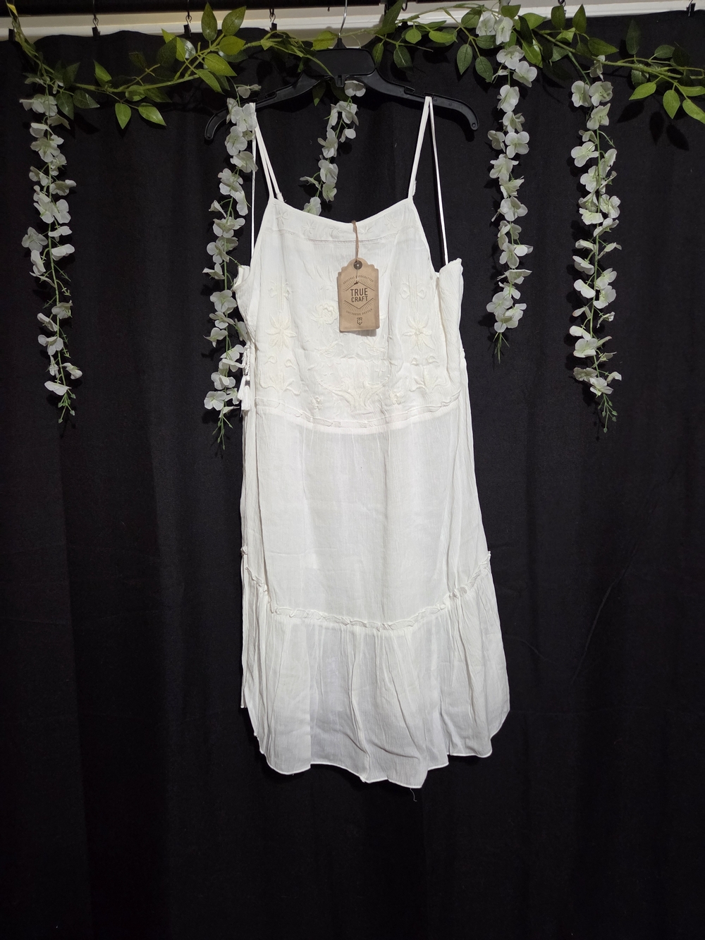 True Craft Women’s White Embroidered Slip Dress